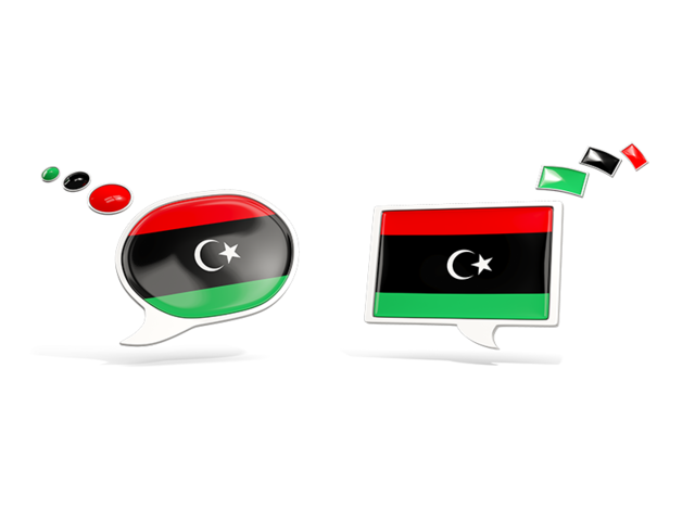 Two speech bubbles. Download flag icon of Libya at PNG format