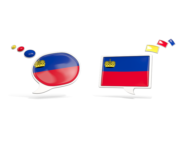Two speech bubbles. Download flag icon of Liechtenstein at PNG format