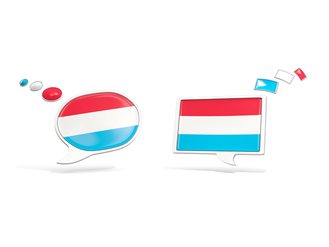Two speech bubbles. Download flag icon of Luxembourg at PNG format
