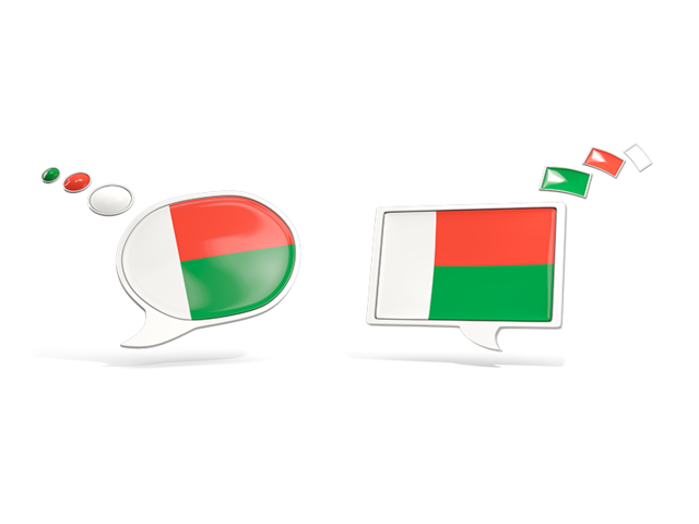 Two speech bubbles. Download flag icon of Madagascar at PNG format