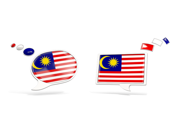 Two speech bubbles. Download flag icon of Malaysia at PNG format