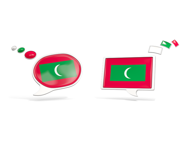 Two speech bubbles. Download flag icon of Maldives at PNG format
