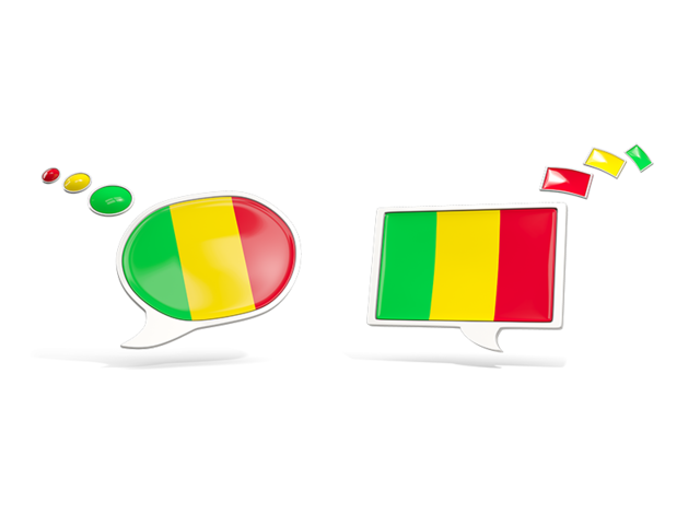 Two speech bubbles. Download flag icon of Mali at PNG format