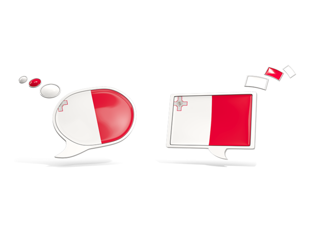 Two speech bubbles. Download flag icon of Malta at PNG format