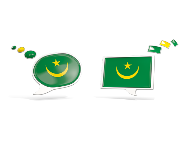 Two speech bubbles. Download flag icon of Mauritania at PNG format