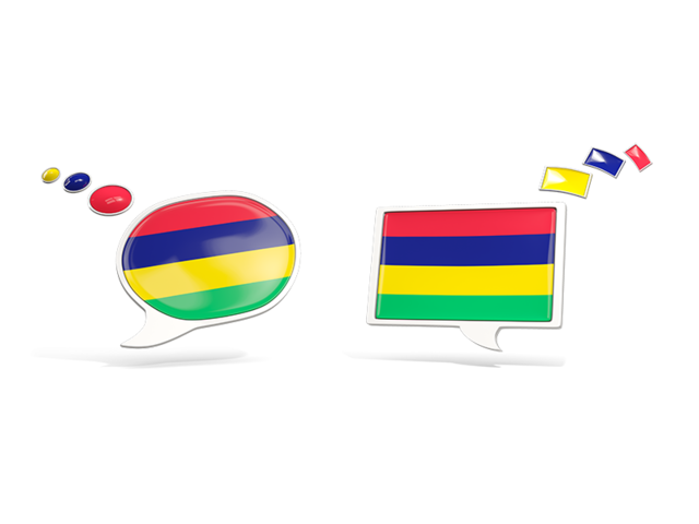 Two speech bubbles. Download flag icon of Mauritius at PNG format