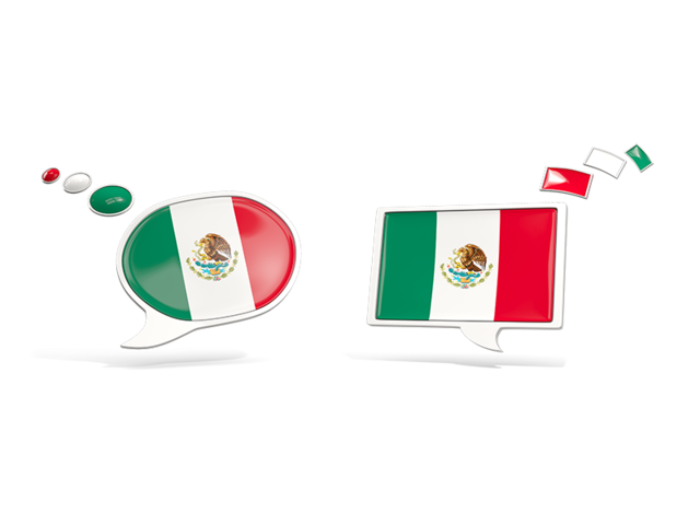 Two speech bubbles. Download flag icon of Mexico at PNG format