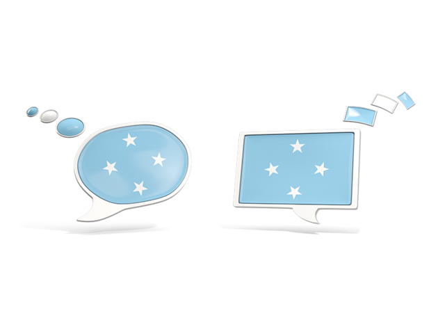Two speech bubbles. Download flag icon of Micronesia at PNG format