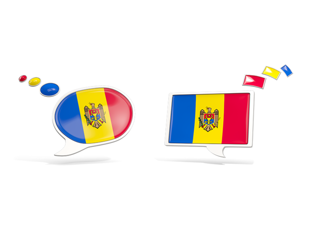 Two speech bubbles. Download flag icon of Moldova at PNG format