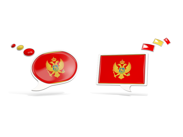 Two speech bubbles. Download flag icon of Montenegro at PNG format