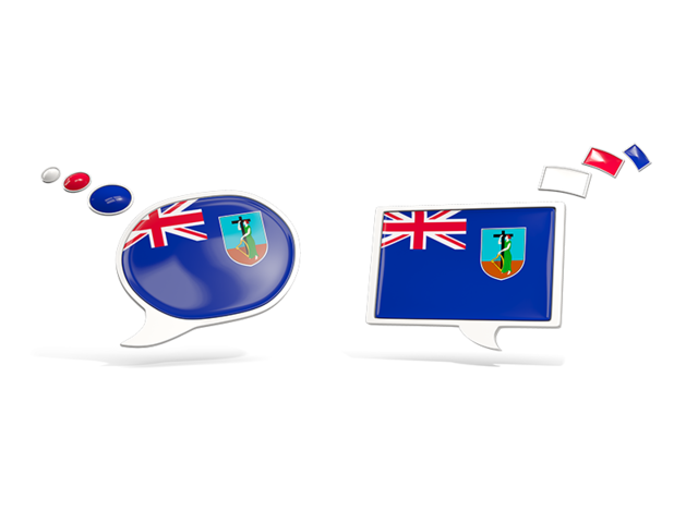 Two speech bubbles. Download flag icon of Montserrat at PNG format