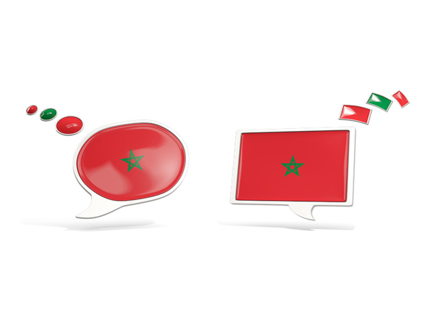 Two speech bubbles. Download flag icon of Morocco at PNG format