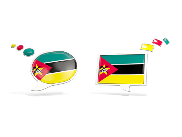 Two speech bubbles. Download flag icon of Mozambique at PNG format