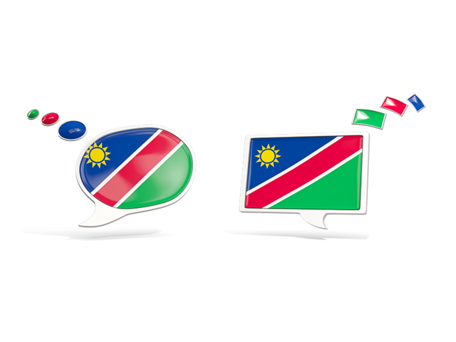 Two speech bubbles. Download flag icon of Namibia at PNG format