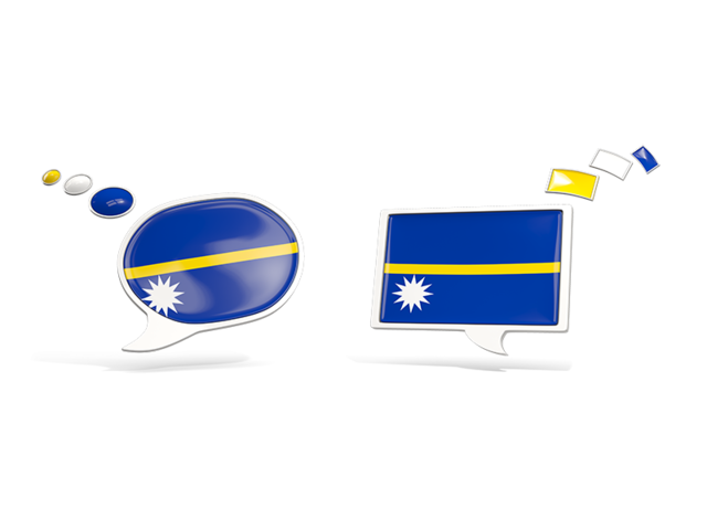 Two speech bubbles. Download flag icon of Nauru at PNG format