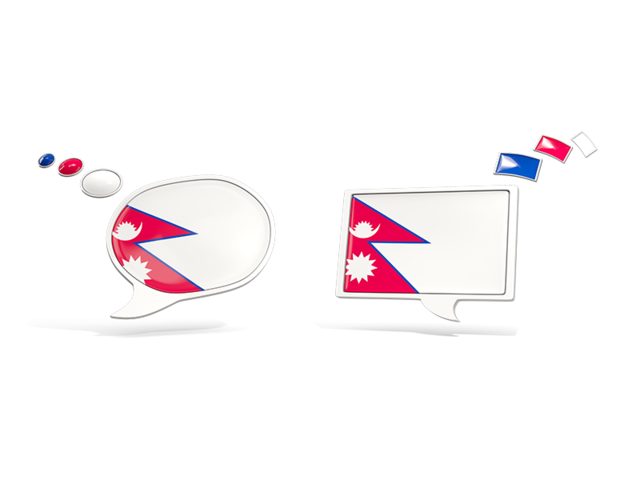 Two speech bubbles. Download flag icon of Nepal at PNG format