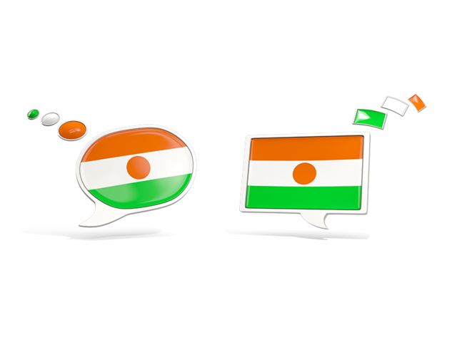 Two speech bubbles. Download flag icon of Niger at PNG format