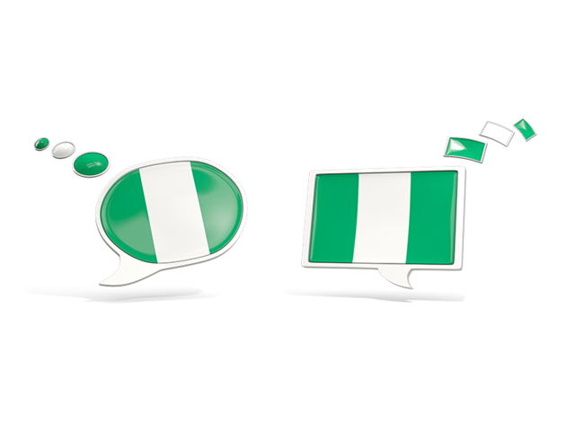 Two speech bubbles. Download flag icon of Nigeria at PNG format