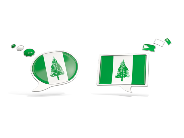 Two speech bubbles. Download flag icon of Norfolk Island at PNG format