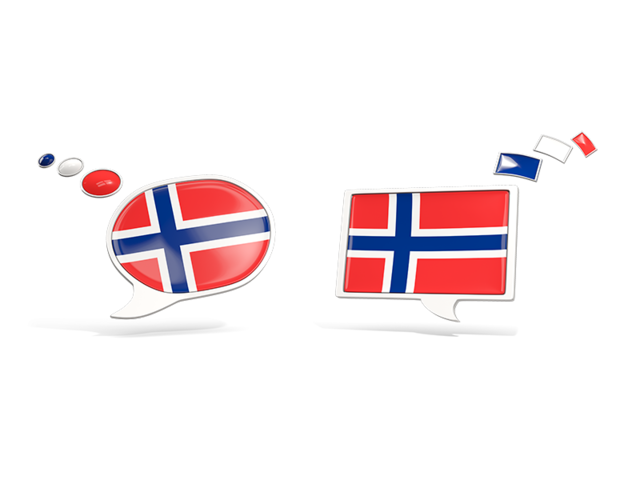 Two speech bubbles. Download flag icon of Norway at PNG format