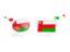 Oman. Two speech bubbles. Download icon.