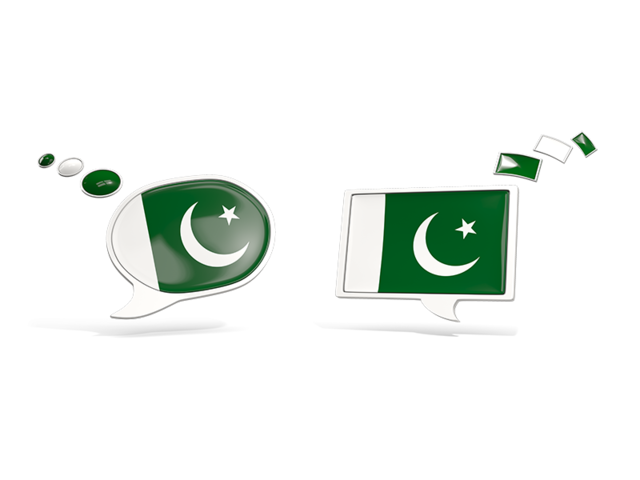 Two speech bubbles. Download flag icon of Pakistan at PNG format