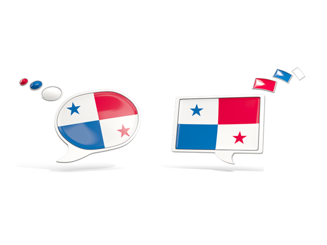 Two speech bubbles. Download flag icon of Panama at PNG format