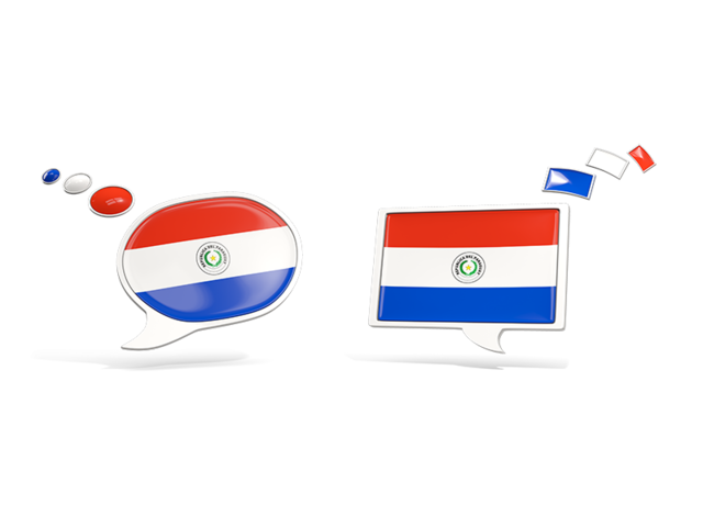 Two speech bubbles. Download flag icon of Paraguay at PNG format