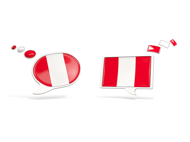 Two speech bubbles. Download flag icon of Peru at PNG format