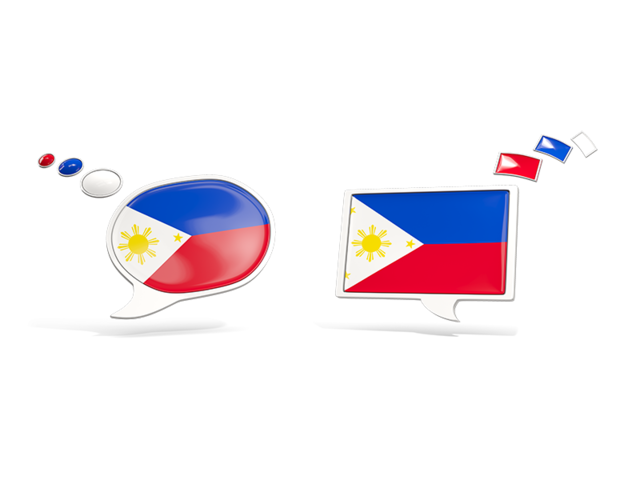 Two speech bubbles. Download flag icon of Philippines at PNG format