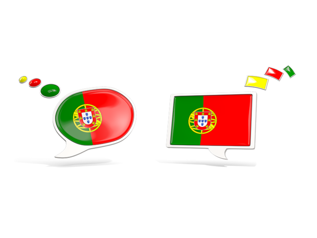 Two speech bubbles. Download flag icon of Portugal at PNG format