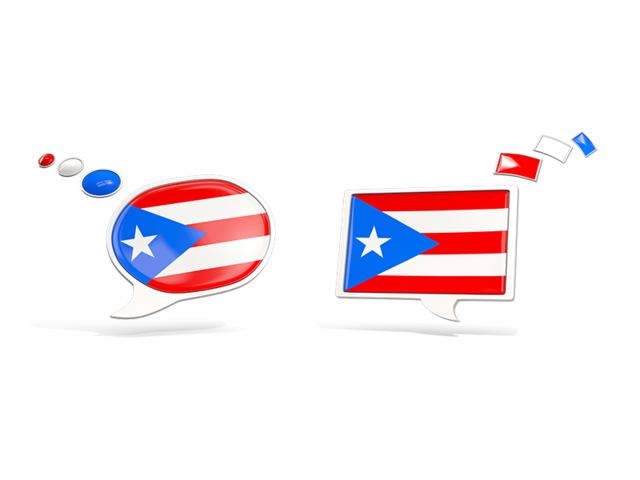 Two speech bubbles. Download flag icon of Puerto Rico at PNG format