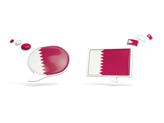 Two speech bubbles. Download flag icon of Qatar at PNG format