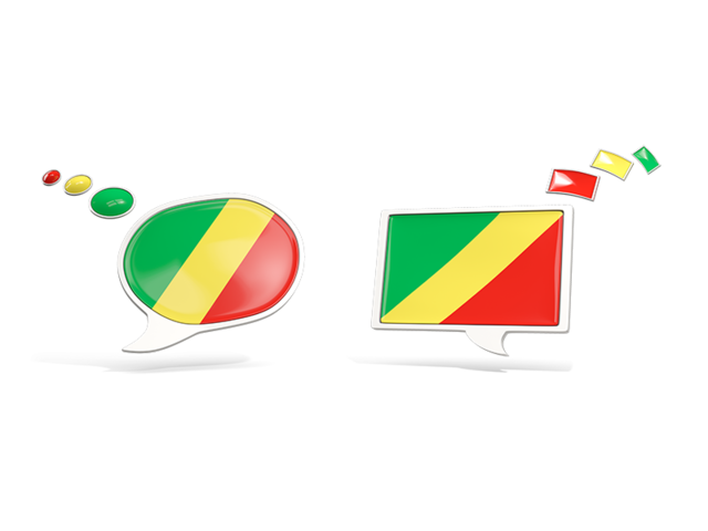 Two speech bubbles. Download flag icon of Republic of the Congo at PNG format