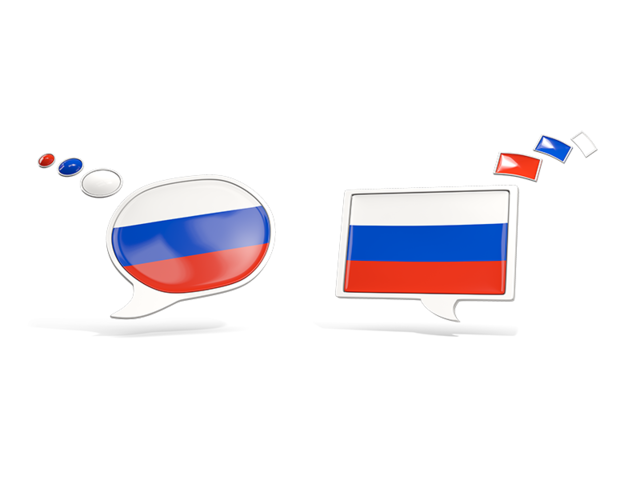 Two speech bubbles. Download flag icon of Russia at PNG format