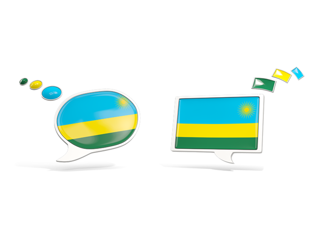 Two speech bubbles. Download flag icon of Rwanda at PNG format