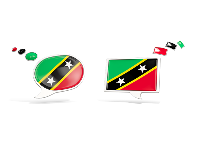 Two speech bubbles. Download flag icon of Saint Kitts and Nevis at PNG format