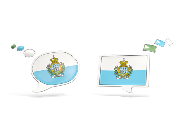 Two speech bubbles. Download flag icon of San Marino at PNG format