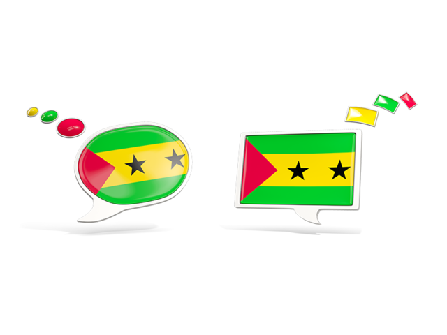 Two speech bubbles. Download flag icon of Sao Tome and Principe at PNG format