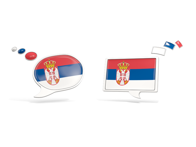 Two speech bubbles. Download flag icon of Serbia at PNG format
