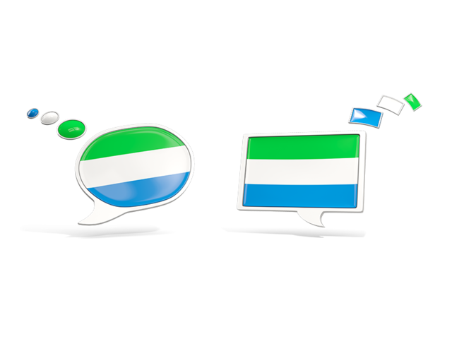 Two speech bubbles. Download flag icon of Sierra Leone at PNG format