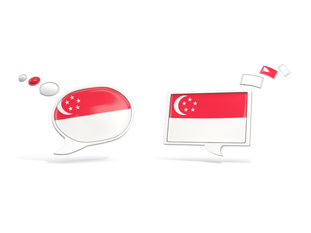 Two speech bubbles. Download flag icon of Singapore at PNG format