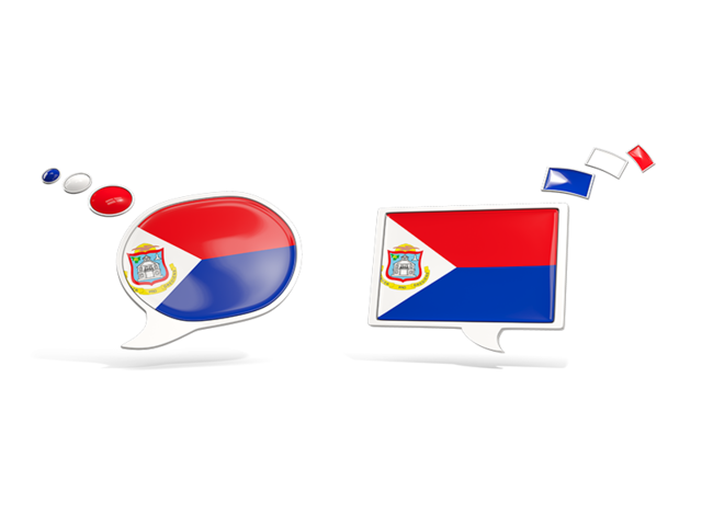 Two speech bubbles. Download flag icon of Sint Maarten at PNG format