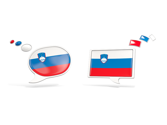 Two speech bubbles. Download flag icon of Slovenia at PNG format