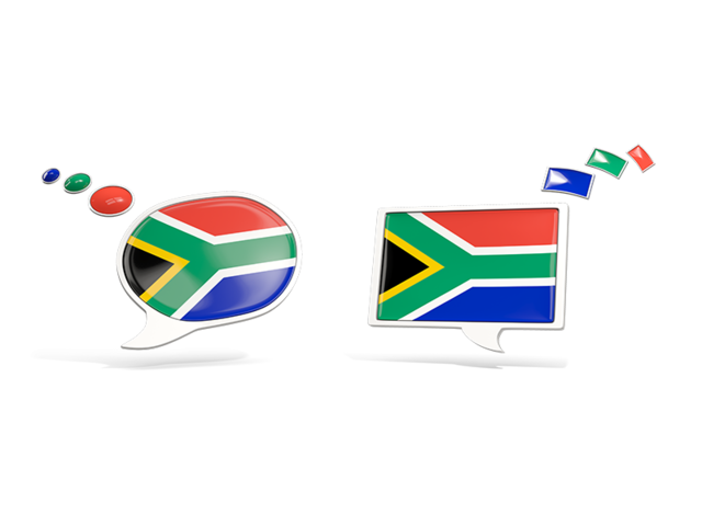 Two speech bubbles. Download flag icon of South Africa at PNG format