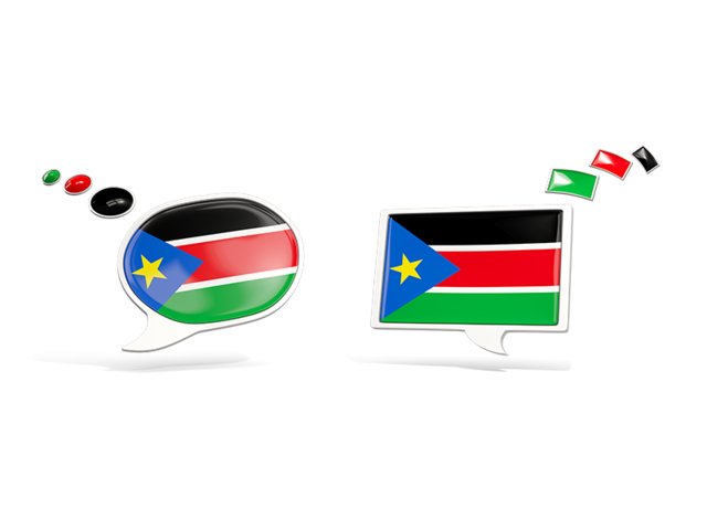 Two speech bubbles. Download flag icon of South Sudan at PNG format