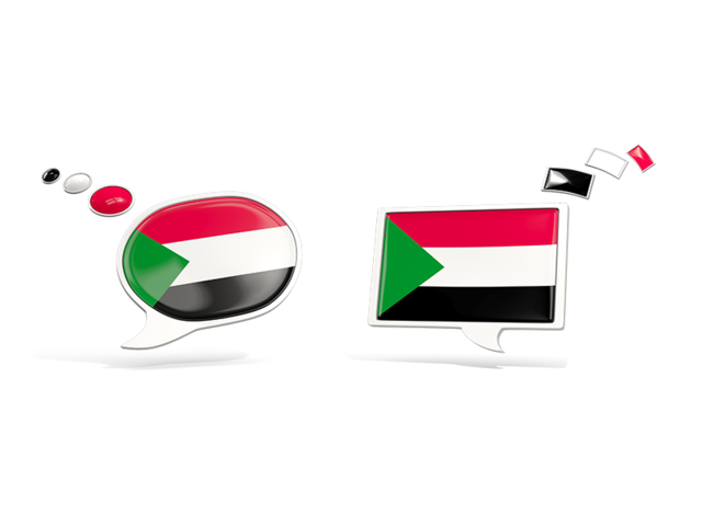 Two speech bubbles. Download flag icon of Sudan at PNG format