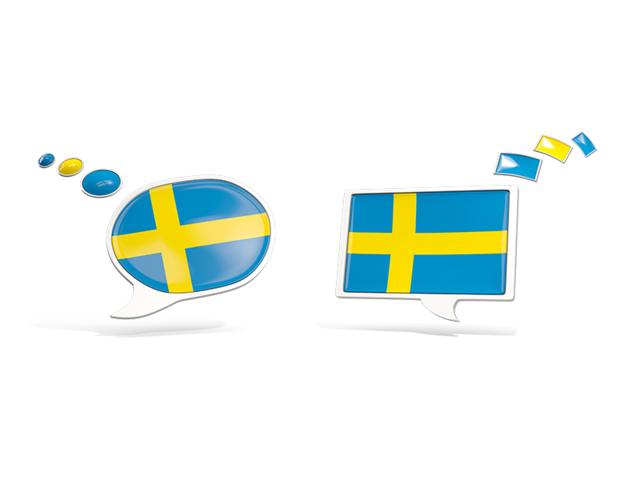 Two speech bubbles. Download flag icon of Sweden at PNG format