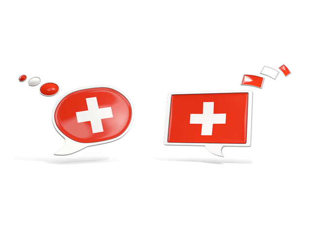 Two speech bubbles. Download flag icon of Switzerland at PNG format