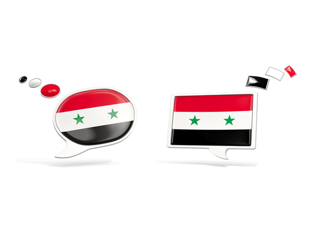 Two speech bubbles. Download flag icon of Syria at PNG format